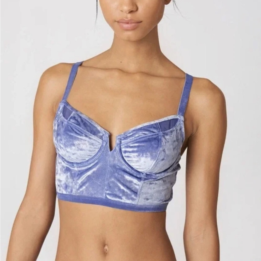 Free People crushed velvet underwire bralette/top size 34D